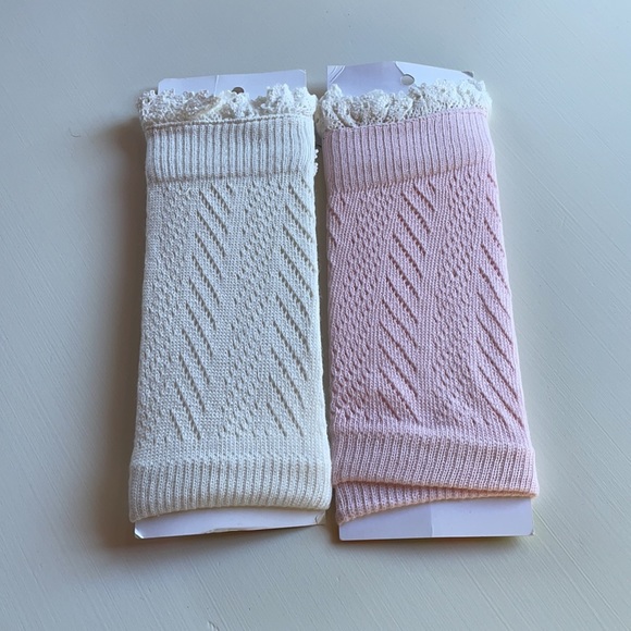 Three Bird Nest | Blush & Ivory Lace Knit Boot Socks | O/S - Picture 3 of 8